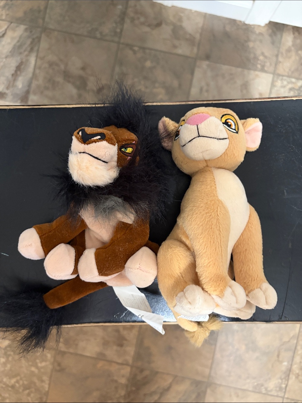 Disney Lion King Plush Pair - Brown, Tan, Black, Pink Accents